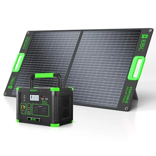 EBL 500W Power Station with 100W Solar Panel Bundle