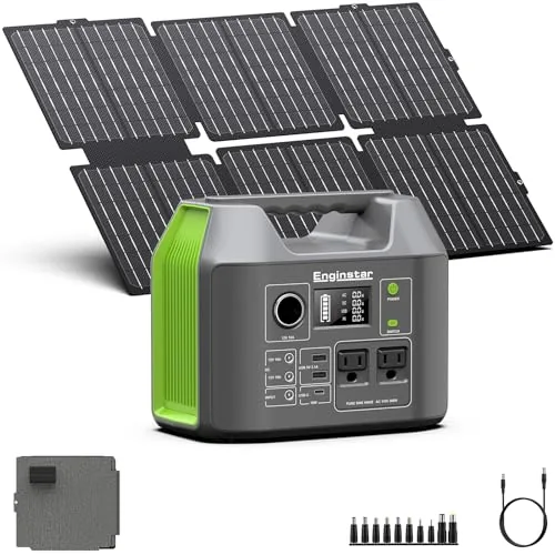 EnginStar 300W Portable Power Station with 60W Solar Panel