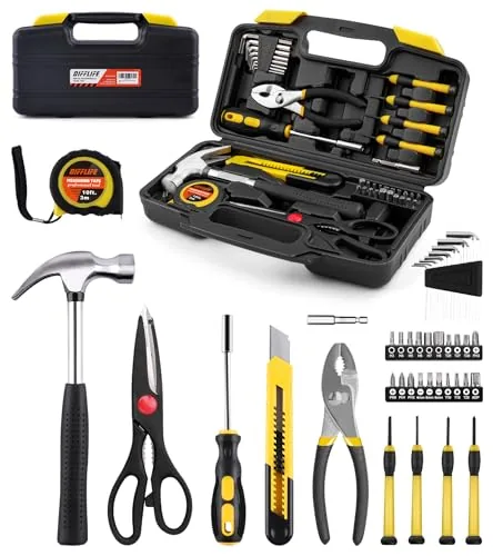 DIFFLIFE 40-Piece Household Hand Tool Kit with Case