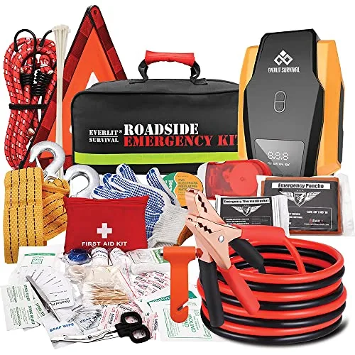 Everlit 108-Piece Car Emergency Kit with Air Compressor