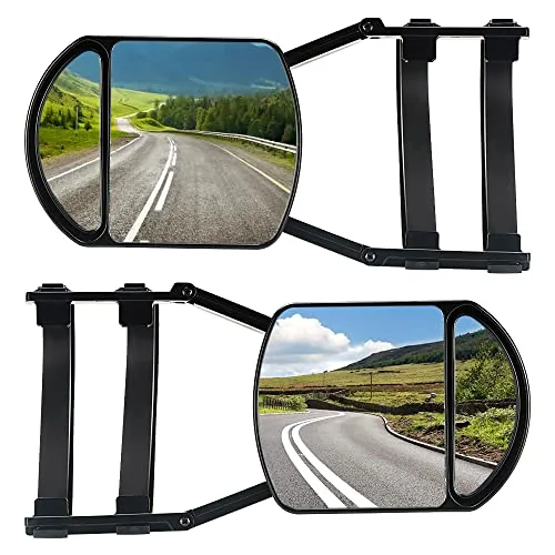 Lifronkit Clip-On Towing Mirrors 360-Degree Dual View 2-Pack