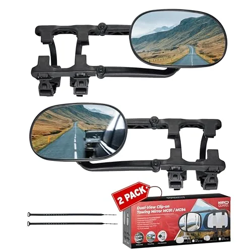 MirroGuard MG91 Dual-Arm Clip-On Towing Mirrors