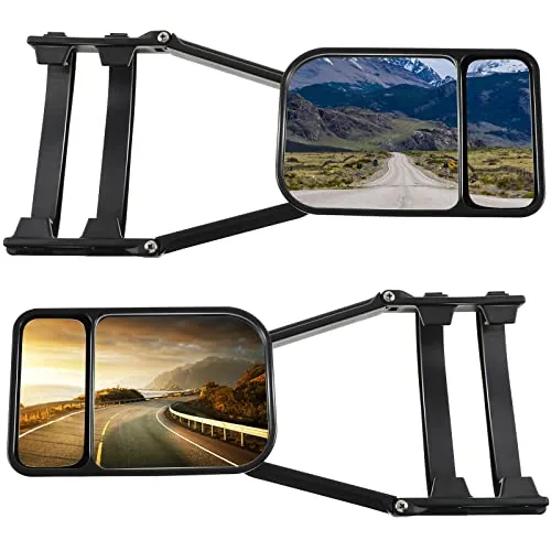 Tallew Clip-On Towing Mirror 360-Degree Dual View 2-Pack