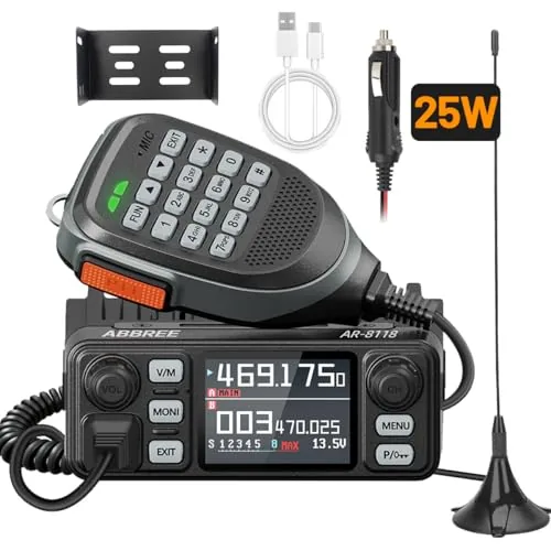 ABBREE AR-8118 25W GMRS Mobile Radio with NOAA