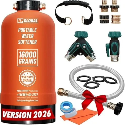 NPGLOBAL 16,000 Grain Portable RV Water Softener