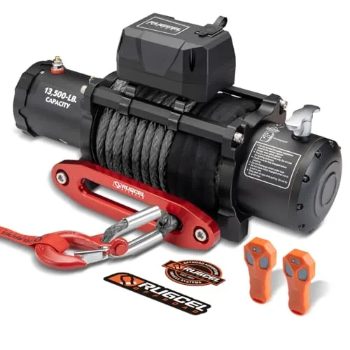 RUGCEL WINCH 13500lb 12V Synthetic Rope Electric Winch