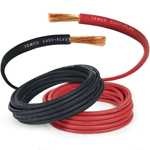 TEMCo 6 AWG Flexible OFC Welding & Battery Cable 50ft