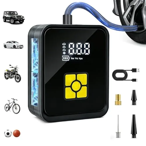 JXTKD Portable Tire Inflator with Power Bank and Light