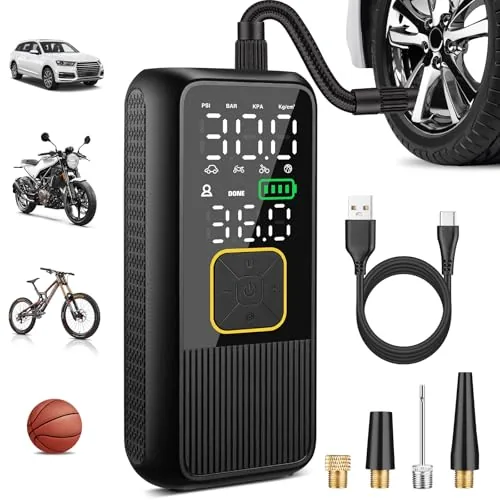 Pwperry 150PSI Portable Tire Inflator with Auto-Stop