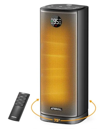 Ateroll 1500W PTC Space Heater with 75° Oscillation